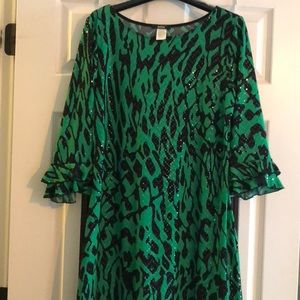 Black & Green dress. Formal with sparkle
